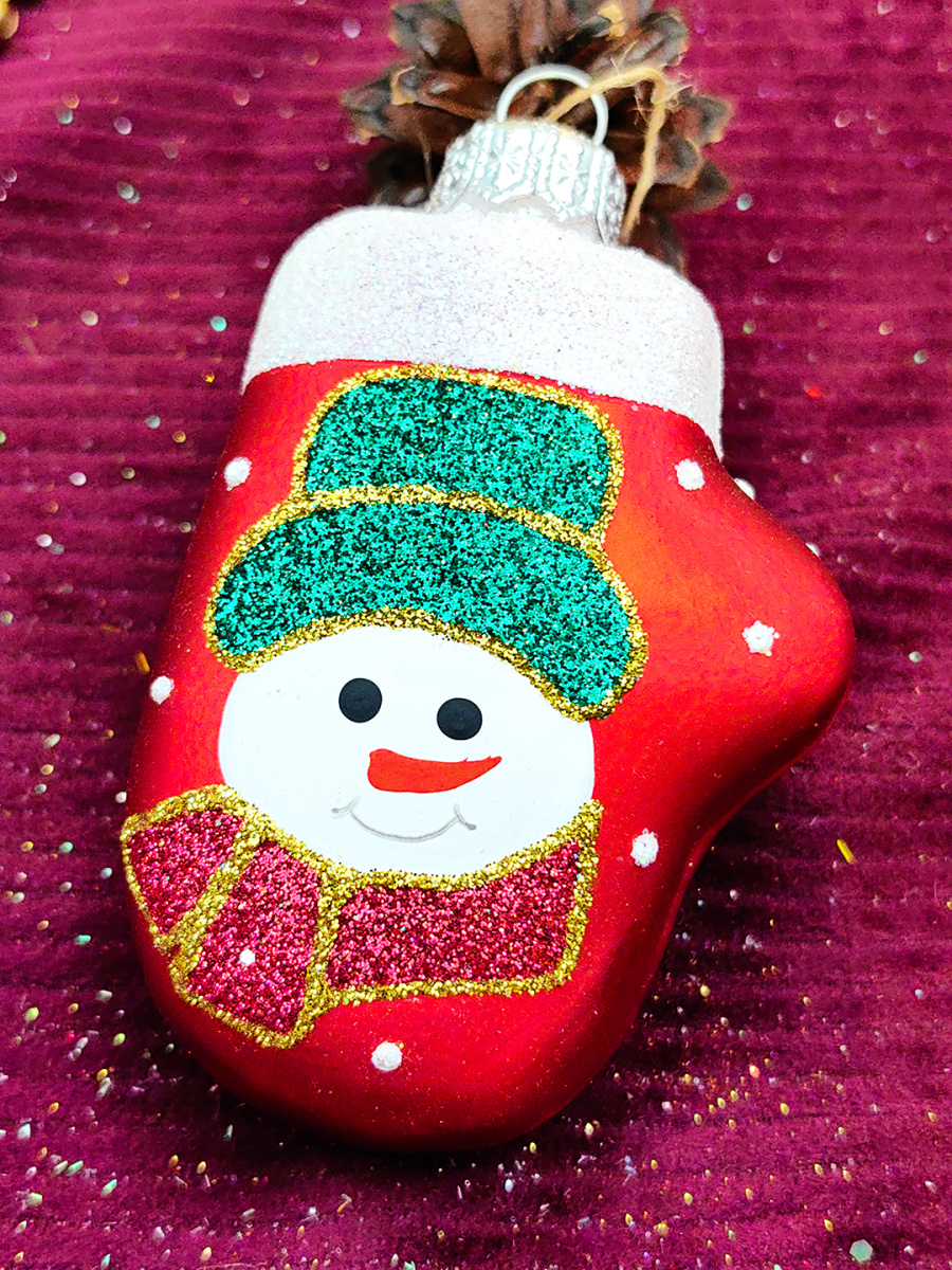 Елочная игрушка Варежка красный см, стекло // варежка RED фото 3 Елочная игрушка Варежка красный см, стекло // варежка RED фото 3