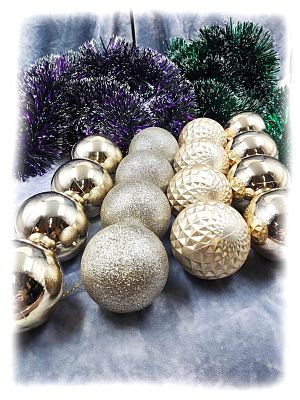 Набор шаров 8 см 16 шт шампань 80AGV16-H09CHAMPAGNE