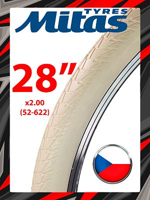Велопокрышка Mitas 28"x2.00 (52-622) V99 CITYHOPPER 22 TPI кремовый Х108085