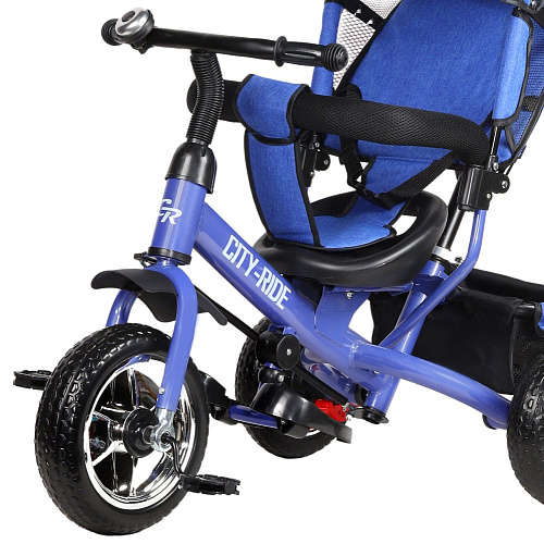 													Детский трехколесный велосипед с ручкой City-Ride CR-B3-02DBL синий (376) фото 2