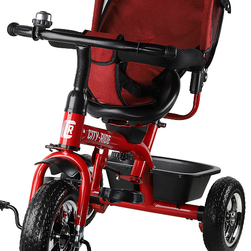 													Детский трехколесный велосипед с ручкой City-Ride CR-B3-01RD красный (314) фото 3