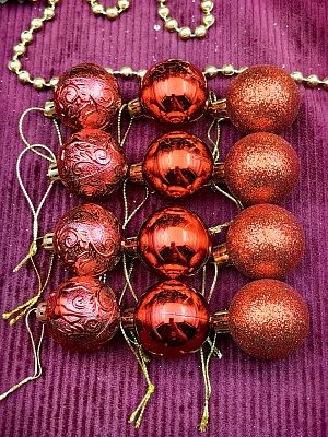 Набор шаров 3,5 см 12 шт красный Р-5109red