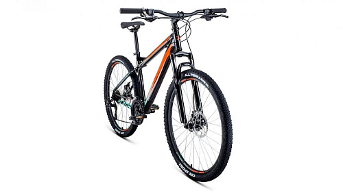 													Велосипед горный FORWARD FLASH 26 2.2 disc 26" 17" черный/оранжевый RBKW1M16G038 2021 фото 2