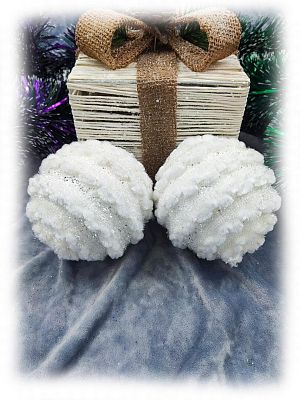 Набор шаров 10 см 2 шт белый 9920584