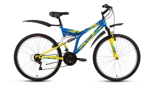 Велосипед горный двухподвес ALTAIR MTB FS 26" 18" 18 ск. синий ALTAIR MTB FS 26 18" синий 