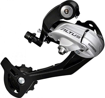 Переключатель задний Shimano Altus M370 SGS, 9 скоростей, на адаптер (петух), длинная, 45T  31012064