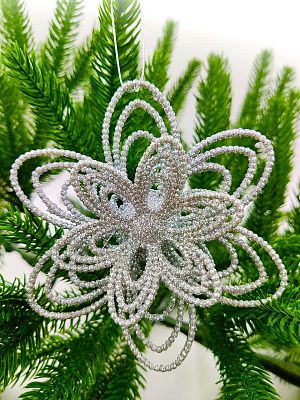 Цветок серебристый d  см ZZ-44s