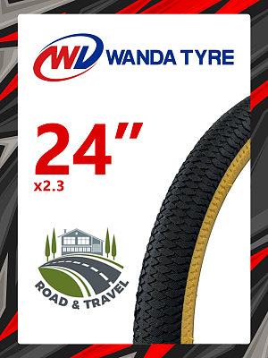 Велопокрышка Wanda 24"x2.30 (58-507) P1141  черный, песочный VTRR24230006