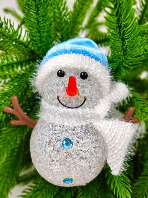 Снеговик 12 см голубой 27010Blue1 Снеговик 12 см голубой 27010Blue1