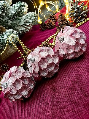 Набор шаров 8 см 3 шт розовый Р-7456