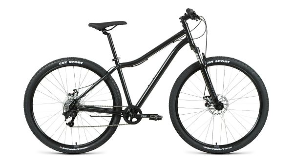 Велосипед горный FORWARD SPORTING 29 2.2 disc 29" 19" 8 ск. черный/темно-серый RBKW1M19G004 2021
