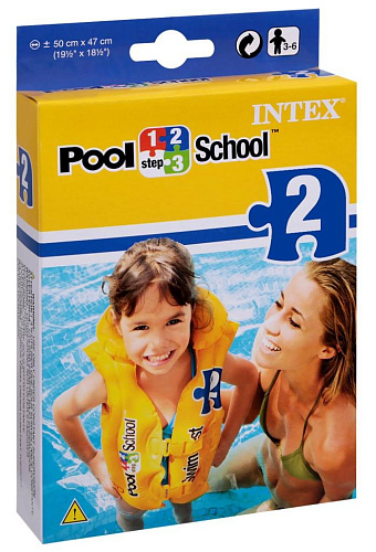 													Жилет для плавания INTEX "Школа плавания - шаг 2" 49х46 см от 3 до 6 лет желтый 58660 фото 5