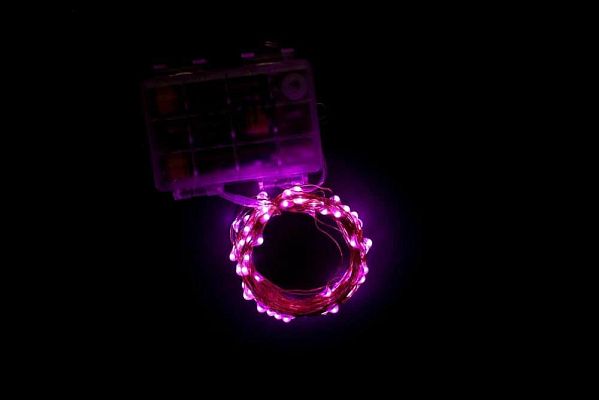 Светодиодная нить Роса 10 м 100 LED розовый 2018826 Pink