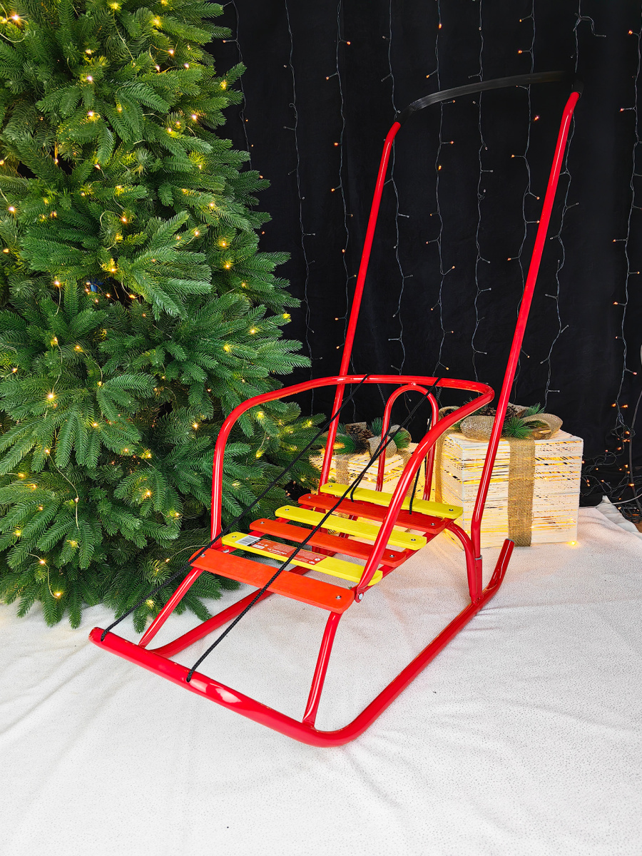 Санки с ручкой детские Ветерок 6 алый 7082433/В6/АЛ2 фото 2 Санки с ручкой детские Ветерок 6 алый 7082433/В6/АЛ2 фото 2