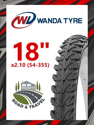 Велопокрышка Wanda 18"x2.10 (54-355) P182  черный RTRR18WND009