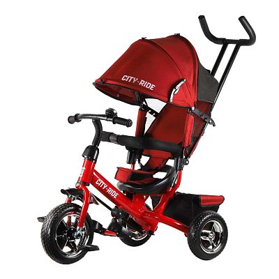 Детский трехколесный велосипед с ручкой City-Ride CR-B3-02RD красный (369)