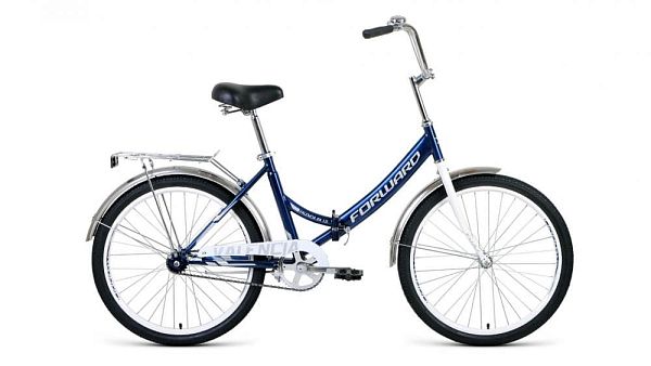 Велосипед городской складной FORWARD Valencia 1.0 24" 16" темно-синий/серый  2020