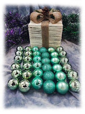 Набор шаров 3,5 см 36 шт бирюзовый AL-13-39