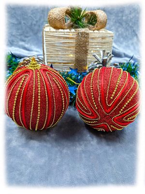 Набор шаров 10 см 2 шт красный 03041R10