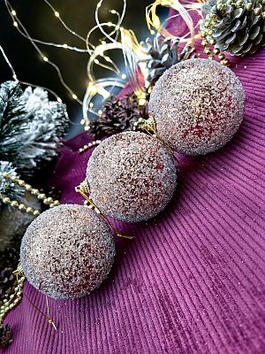 Набор шаров 8 см 3 шт розовое золото 300223RG8