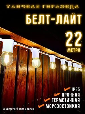 Белт-лайт кабель шаг 20 см 2-жильный каучук белый уличный (IP65) E27 22 м 7859940-22 Белт-лайт кабель шаг 20 см 2-жильный каучук белый уличный (IP65) E27 22 м 7859940-22