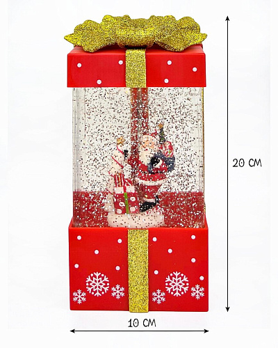 													Новогодний фонарик музыкальный Подарок Дед Мороз 20 см К130-898 фото 2