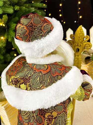 													Дед Мороз музыкальный, танцующий 45 см бордовый, золотой Р-5079-1 фото 8