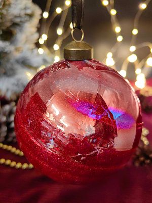 Шар авантюрин вишневый 10 см, стекло Merry Green MG24144 Шар авантюрин вишневый 10 см, стекло Merry Green MG24144