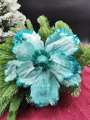 Цветок бирюзовый d 23 см Flo-12-4Bir