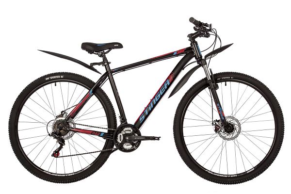 Велосипед горный Stinger Caiman D 29" 20" 18 ск. черный 29SHD.CAIMAND.20BK2 2022