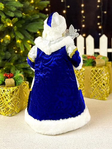 													Дед Мороз конфетница 45 см сине-белый Р-5351 фото 2