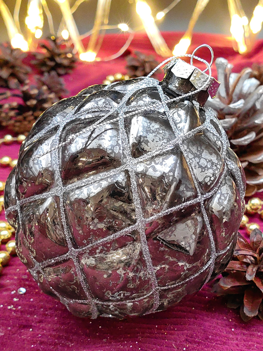 Шар прозрачный графит 10 см, стекло Merry Green MG24103 фото 2 Шар прозрачный графит 10 см, стекло Merry Green MG24103 фото 2