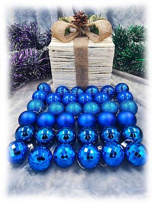 Набор шаров 3,5 см 36 шт синий AL-13-30