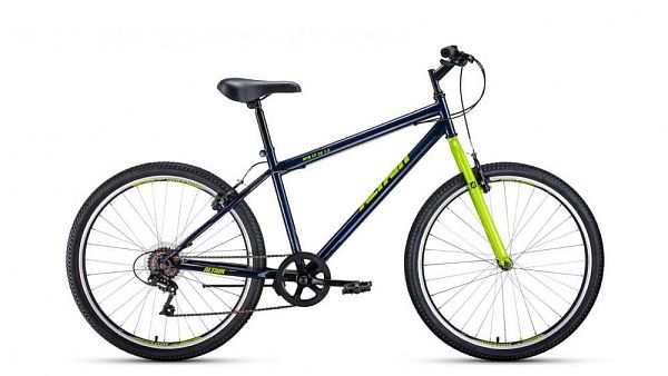 Велосипед горный ALTAIR MTB HT 26 1.0 26" 19" 6 ск. темно-синий/зеленый RBKT0MN66009 