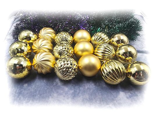 Набор шаров 8 см 18 шт шампань MAS86-8GOLD