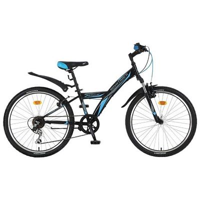 Велосипед горный Novatrack RACER 24" 12" 6 ск. черный 24SH6V.RACER.12BK9 