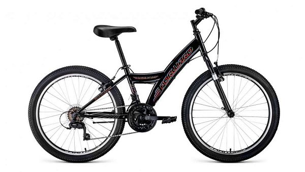 Велосипед горный FORWARD Dakota 24 1.0 24" 13" 18 ск. черный RBKW1J14E002 