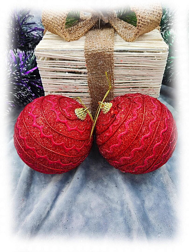 Набор шаров 10 см 2 шт красный 9920385 Набор шаров 10 см 2 шт красный 9920385