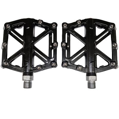 Педали SAIGUAN PS32, 95x95x30 мм, алюминий с металлическими шипами, 9/16", пром. подшипник, черный R