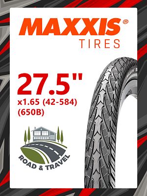 Велопокрышка MAXXIS 27.5"x1.65 (42-584) (650B) OVERDRIVE 60 TPI черный + светоотражающая полоса TB90