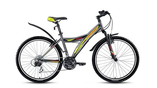 Велосипед горный FORWARD Dakota 26 2.0 26" 16,5" 21 ск. серый глянцевый FORWARD Dakota 26 2.0 16,5" 