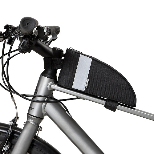 													Велосумка на раму Sahoo 122003, M, 1,5 л. светоотражающая вставка, непромокаемая ткань черный X10324 фото 2