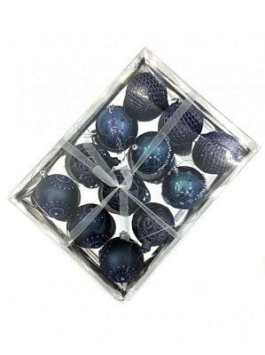 Набор шаров 8 см 12 шт ночной синий SY18367-8012/NB