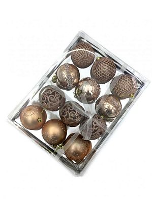 Набор шаров 8 см 12 шт розовое золото SY18367-8012/LRG