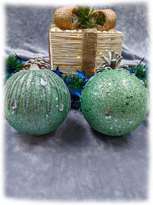 Набор шаров 10 см 2 шт зеленый чай 09766ME+S10