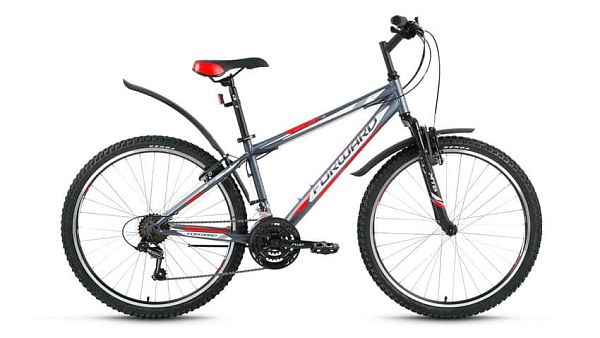 Велосипед горный FORWARD Sporting 1.0 26" 19" 18 ск. серый матовый FORWARD Sporting 1.0 19" серый ма