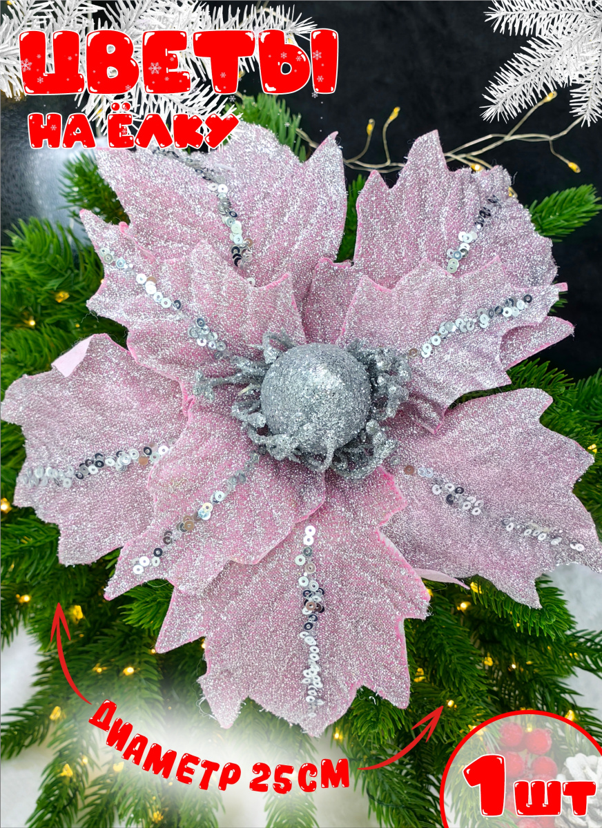 Цветок розовый d 25 см Р-8129 Цветок розовый d 25 см Р-8129