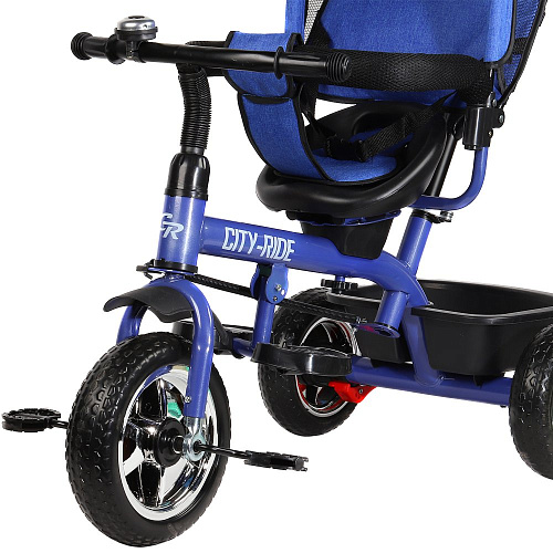 													Детский трехколесный велосипед с ручкой City-Ride CR-B3-01DBL синий (321) фото 3