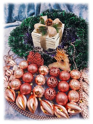 Набор шаров  см 43 шт розовое золото Р-2034RG