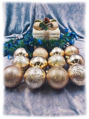 Набор шаров 8 см 12 шт шампань Р-5111Sh